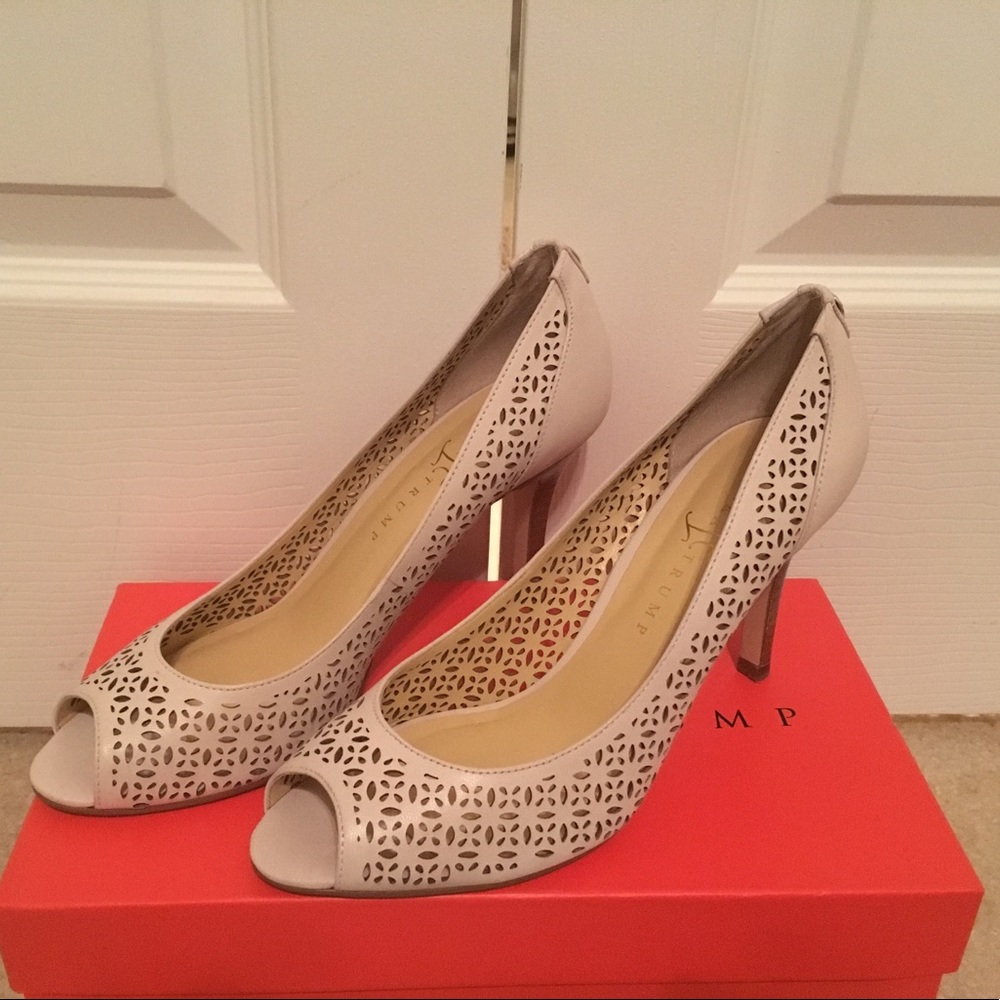 Ivanka Trump leather peep toe pumps
